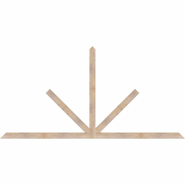 Ekena Millwork Saratoga Smooth Timber Gable Bracket, Douglas Fir, 108"W x 54"H x 1 1/2"D x 3 1/2"F, 12/12 Pitch GBW108X54X0204SAR00SDF - main